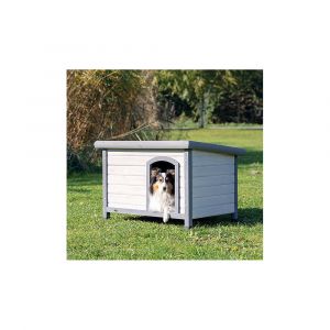 Nic en bois Cl ic toit plat S M, 85 x 58 x 60 cm, grise pour chiens animallparadise AP 39561