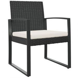 VidaXL Chaises &agrave; manger de jardin lot de 2 noir rotin PP