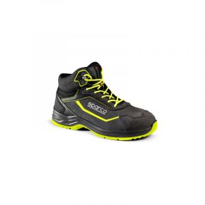 Marca Chaussure de se'curite' Sparco Indy Juri S3 N.45 Gris fonce'/Jaune fluo en nubuck foulonne' hydrofuge et renforts en microfibre grigio scuro + giallo