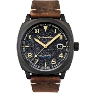 Spinnaker Montre Spinaker SP-5071-03 - Automatique Hull California Dateur Bracelet Cuir Marron Bo&icirc;tier Acier Noir Homme