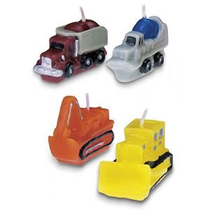Staedter LOT DE 4 BOUGIES D ANNIVERSAIRE ENGINS DE CHANTIER - STADTER