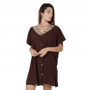 Admas pour femme. Robe Kafkano Brillants Paillettes marron Admas