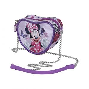 Disney Minnie Mouse Butterflies-Sac &agrave; Bandouli&egrave;re Mini Coeur, Lilas