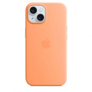 Apple Coque en silicone avec MagSafe pour iPhone 15 - Sorbet a l''orange