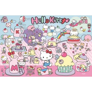 Trefl Hello Kitty, Découvrez Le Monde de Hello Kitty - Puzzle de 300 pièces - Puzzle coloré à l'effigie du Personnage de Dessin animé, Amusant pour Les Enfants de 8 Ans et Plus.