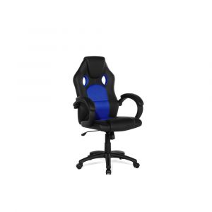 Beliani Chaise de bureau en cuir synthétique bleu REST - bleu foncé