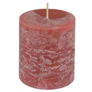 Homéa, Bougie Pilier D6,8 x H7,5 cm Rustique Coloris Rose