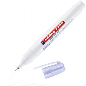 Image de Edding 7700 correcteur - blanc - 1 stylo - pointe métal 1-2 mm - stylo correcteur pour la correction de textes manuscrits et imprimés - opaque, séchage rapide