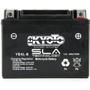 Kyoto Batterie pour Scooter Peugeot 50 New Vivacity 2T 2008 &agrave; 2018 YB4L-B SLA / 12V 4Ah