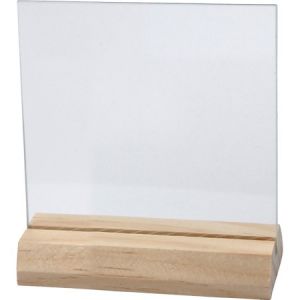 Creotime Plaques De Verre Avec Socle En Bois - 7,5 x 7,5 cm - 10 pcs