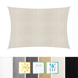 Lumaland voile d'ombrage cordes de fixation incluses, 100% HDPE avec le filtre UV de protection 2x3 beige
