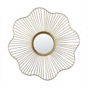 Beliani Miroir mural en forme de fleur ? 40 cm doré