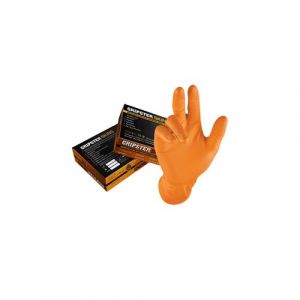 Gant de travail/atelier jetable t 7 (s) nitrile haute resistance (boite de 50) - orange