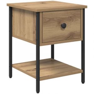 VidaXL Table de chevet avec tiroir Ch&ecirc;ne artisanal 34 x 35,5 x 45 cm