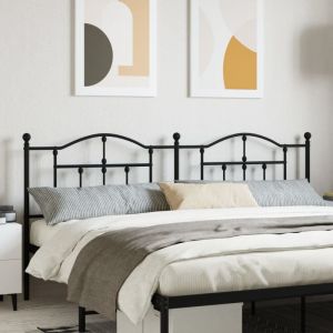 VidaXL Tête de lit métal noir 200 cm