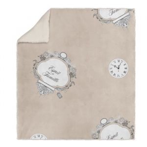 Soleil d'Ocre SOLEIL D' OCRE Couverture polaire microfibre Esprit de Famille - 220 x 240 cm - Taupe