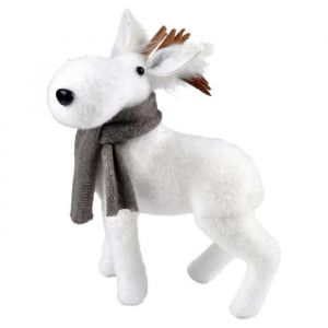 Autour de Minuit Caribou avec echarpe grise - H 23,5cm