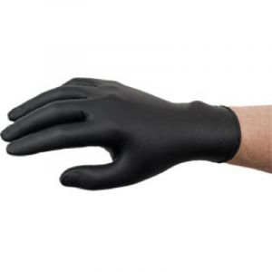 Gant jetable nitrile non poudré noir Boîte de 100 taille XL