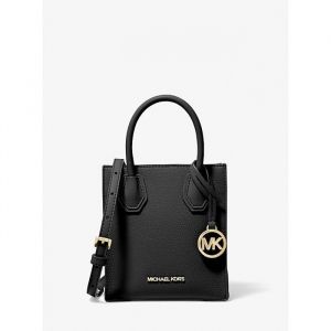 Michael Kors Mercer Sac bandouli&egrave;re extra petit en cuir grain&eacute; Noir