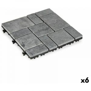 Interlocking Floor Tile Ibergarden TTS11P-GY Grey Stone Plastic 30 x 2,8 x 30 cm (6 Units)