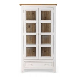 Image de Décoration d'Autrefois Vaisselier 1 Tiroir Bois Blanc 96x47x179cm