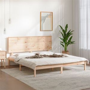 Nova VidaXL Cadre de lit bois massif 150x200 cm très grand