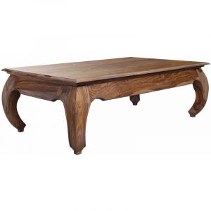 Table basse 130x75cm - Bois massif de palissandre laqué - Inspiration Ethnique-Coloniale - OPIUM #632