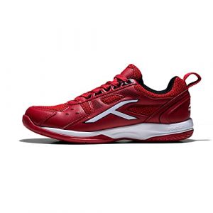 Chaussure de badminton Hundred RAZE (Rouge/Noir/Blanc, UK 8 US 9 EU 42 ) Hommes et Gar&ccedil;ons Chaussure non marquante Chaussure de court Badminton, Squash, Joueurs de tennis X-Cushion