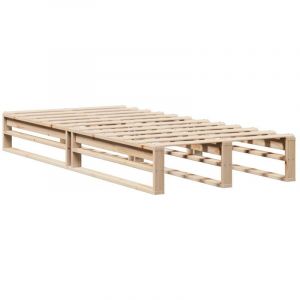 VidaXL Cadre de lit 90x190 cm Bois de pin massif, lit, cadre de lit en bois massif, meuble de chambre à coucher, cadre de lit en bois, sommier