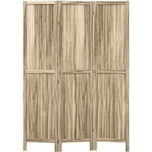 Homcom Paravent séparateur de pièce 3 panneaux pliables dim. 120L x 170H cm bois de pawlonia