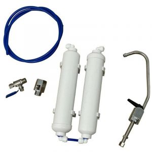 Toodo Purificateur D'eau Sous évier Duo Filtre Sédiments 5µ Et élimine Mauvais Goût Et Mauvaises Odeurs Avec Robinet Et Kit Installation