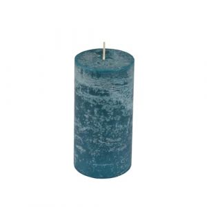 Homéa, Bougie Pilier D6,8 x H10 cm Rustique Coloris Bleu Paon