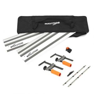 Evolution power tools ST1400-G2 Circular Saw Guide Rail, Universal for Most Makita, Bosch, Festool, 1.4 m (2 x 700 mm) | Stop Accessory Included