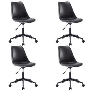 Image de VidaXL Chaise pivotante de salle à manger 4 pcs Noir Similicuir