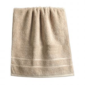 Drap de bain 100x150 beige sable en coton