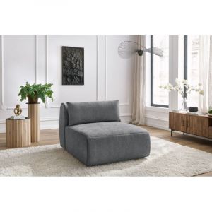 Bobochic Chauffeuse 1 place sans accoudoir pour canapé modulable jeanne tissu texturé Gris foncé