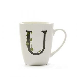 La Porcellana Mug Lettre U Porcelaine Blanc 12 x 12 x 3 cm