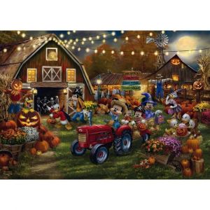 Schmidt Spiele 58048 Disney, Mickey & Minnie Pumpkin Festival, Thomas Kinkade, Puzzle 1000 pièces