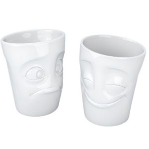 Image de Tassen Lot de tasses perplexe et heureux Blanc