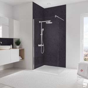 Schulte-ufer Panneau mural Ardoise, revêtement pour douche et salle de bain, DécoDesign softtouch Lot de 2 panneaux muraux 100 x 255 cm