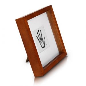 Classic by Casa Chic - Cadre Boîte 3D en Bois Massif 23 x 23 cm avec Passe-partout pour photo de 10 x 10 cm inclus, Peut Contenir Des Objets de 2,5 cm d'épaisseur - Verre trempé - Marron Rustique