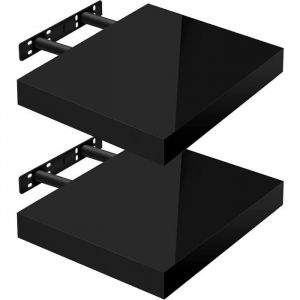 Woltu - 2 x &Eacute;tag&egrave;re Murale, Tablette Murale Panneau de Bois, &Eacute;tag&egrave;re Flottante, &Eacute;tag&egrave;re &agrave; Livres, 30x22, 9x3, 8cm, Nior RG9489sz-2