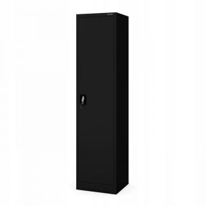 Armoire m&eacute;tallique &agrave; dossiers pour bureau ALEX, 450 x 1850 x 400 mm, noire