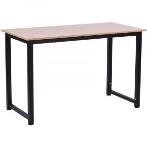 Homcom Table d'ordinateur 120L x 60l x 76H cm chêne et noir multifonction grand plateau cadre robuste en métal 120x60x76cm Noir