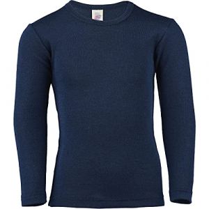 Engel T-shirt &agrave; manches longues en laine et soie pour enfant. - Bleu - 12 ans