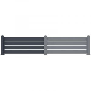 Image de Extension de clôture à poser ajourée H80.3 x L178.3 cm en aluminium anthracite - PRIMO