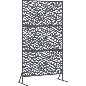 VidaXL Panneau de Cl&ocirc;ture M&eacute;tallique Anthracite M&eacute;tal Grand Motif