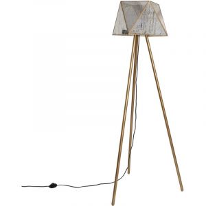 Iluzzia - Lampadaire M&eacute;tal et Verre Mattina Dor&eacute;