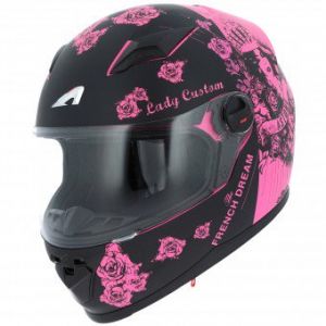 Astone Casque intégral GT2 Graphic LADY CUSTOM noir/rose - S