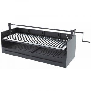 Fm Barbecue argentin bois et charbon BVE-60 60cm grille suspendue &agrave; manivelle
